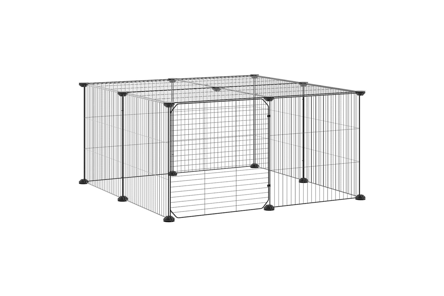 vidaXL 3114054 12-panel Pet Cage With Door Black 35x35cm Steel-2