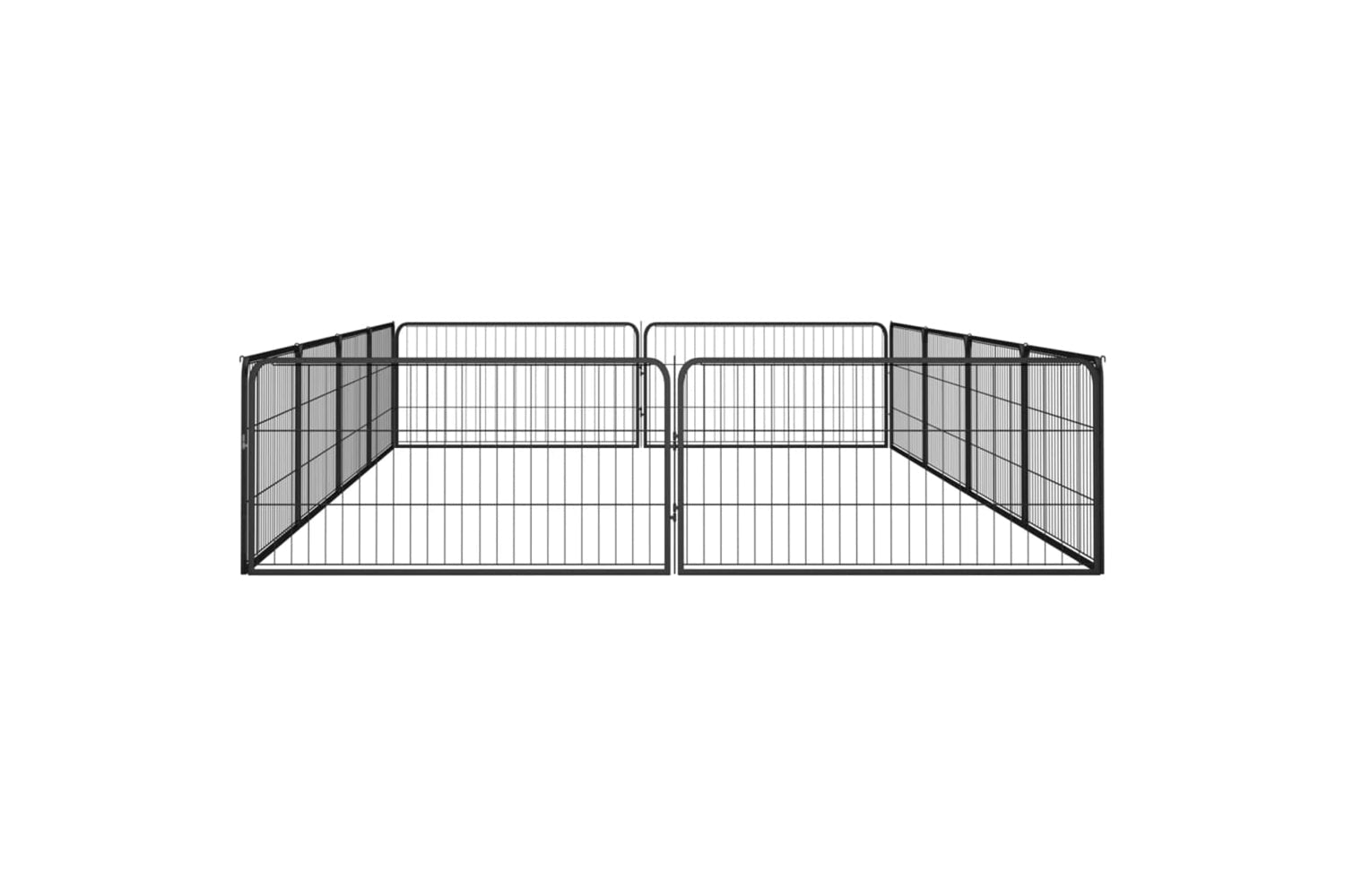 vidaXL 3115968 12-panel Dog Playpen Black 100x50cm Powder-coated Steel-4