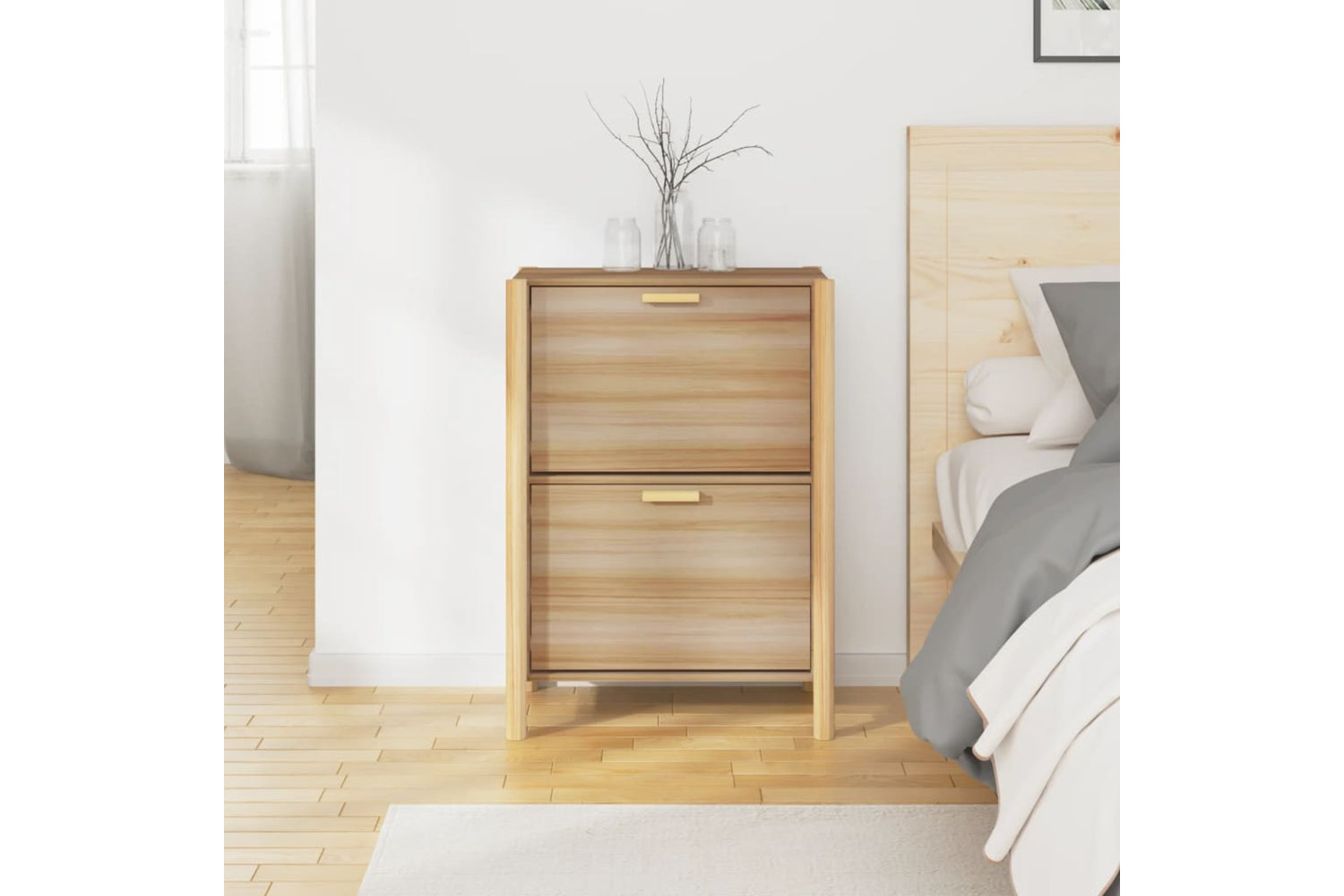 vidaXL 345686 Shoe Cabinet 57.5x33x80cm Engineered Wood-2