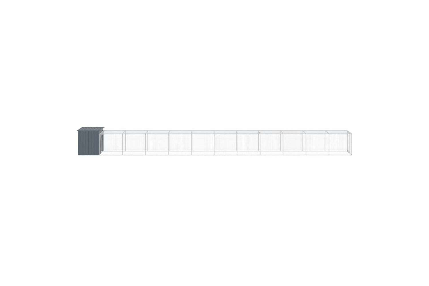 vidaXL 3189093 Chicken Cage With Run Anthracite 110x1221x110cm Galvanised Steel-3