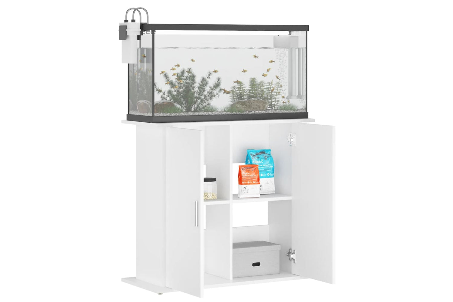 vidaXL 833599 Aquarium Stand White 81x36x73cm Engineered Wood-3