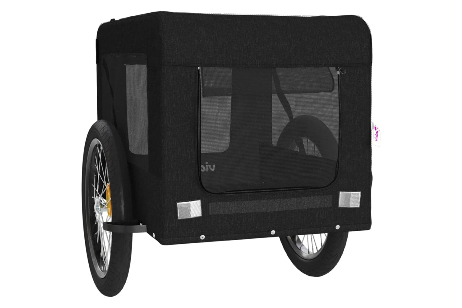 Vidaxl 93926 Pet Bike Trailer Black Oxford Fabric&iron-5