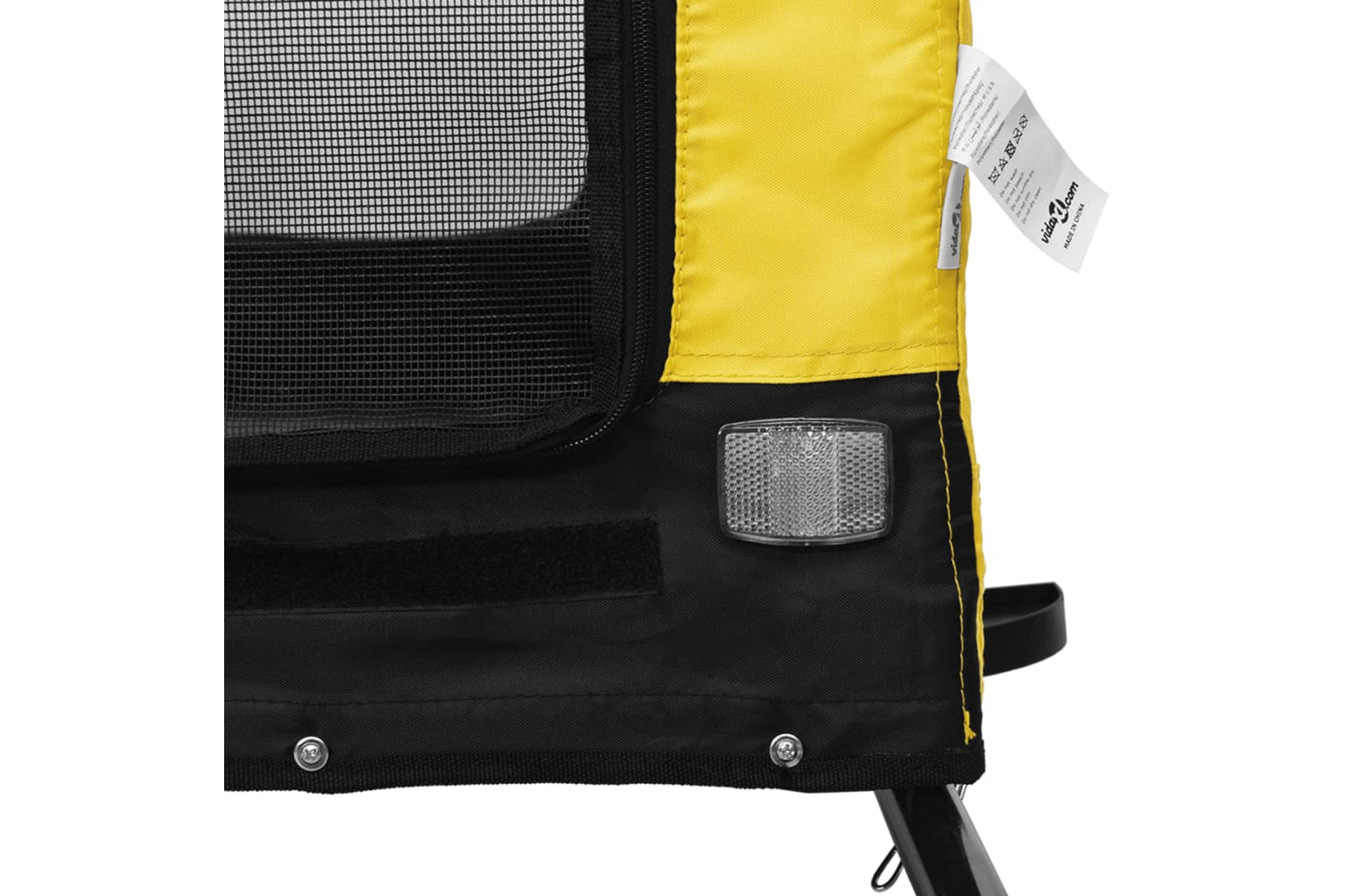 Vidaxl 94029 Pet Bike Trailer Yellow And Black Oxford Fabric And Iron-8