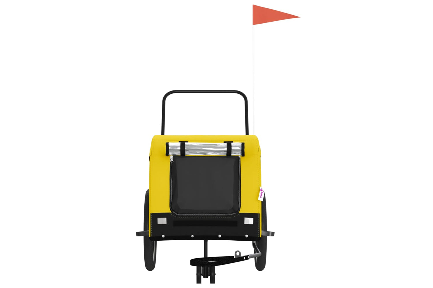 Vidaxl 94029 Pet Bike Trailer Yellow And Black Oxford Fabric And Iron-2