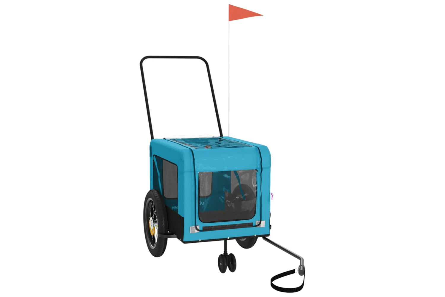Vidaxl 93932 Pet Bike Trailer Blue And Black Oxford Fabric And Iron-2