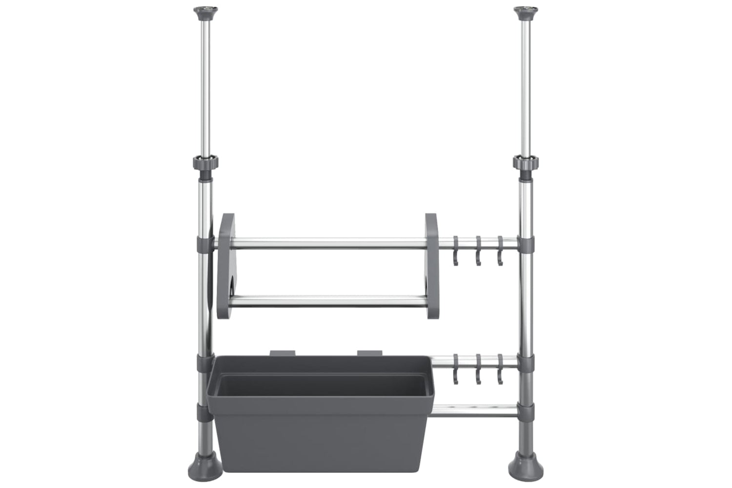 Vidaxl 344378 Adjustable Kitchen Organiser Aluminium-2