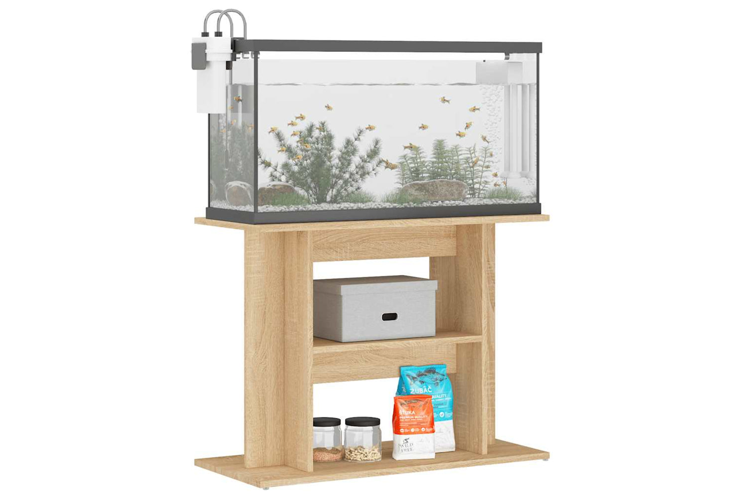 vidaXL 833578 Aquarium Stand Sonoma Oak 80x35x60cm Engineered Wood-2