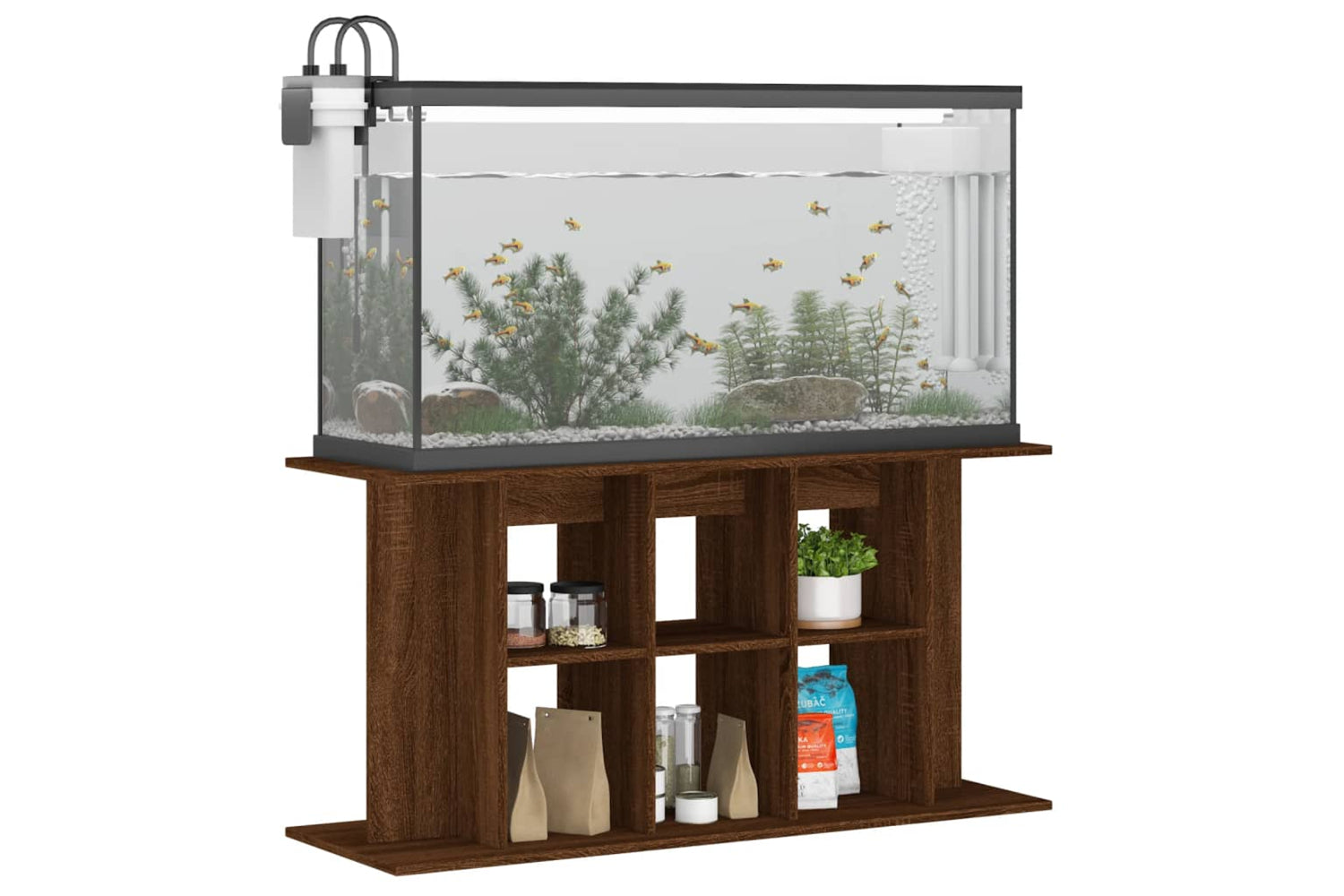 vidaXL 833598 Aquarium Stand Brown Oak 120x40x60cm Engineered Wood-2