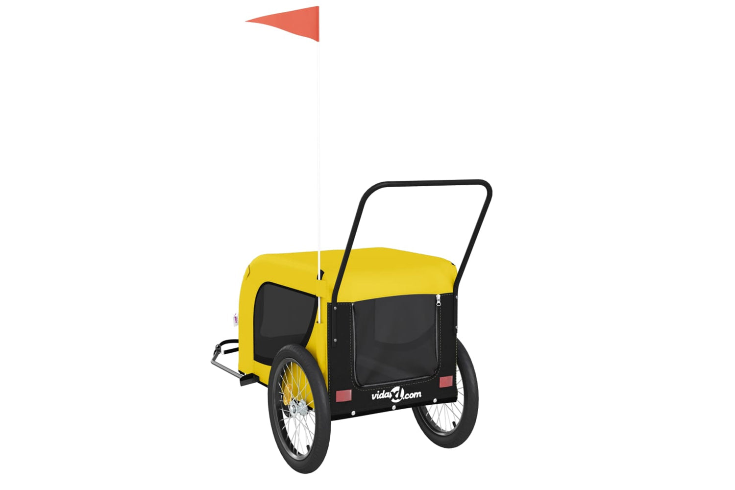 Vidaxl 94029 Pet Bike Trailer Yellow And Black Oxford Fabric And Iron-6