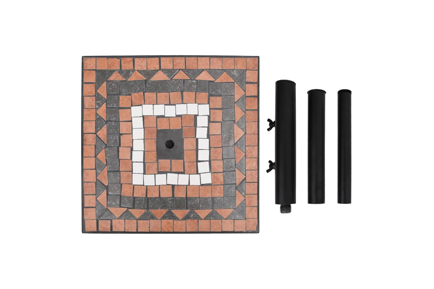 Vidaxl Parasol Base Terracotta And White Square 12 Kg-5