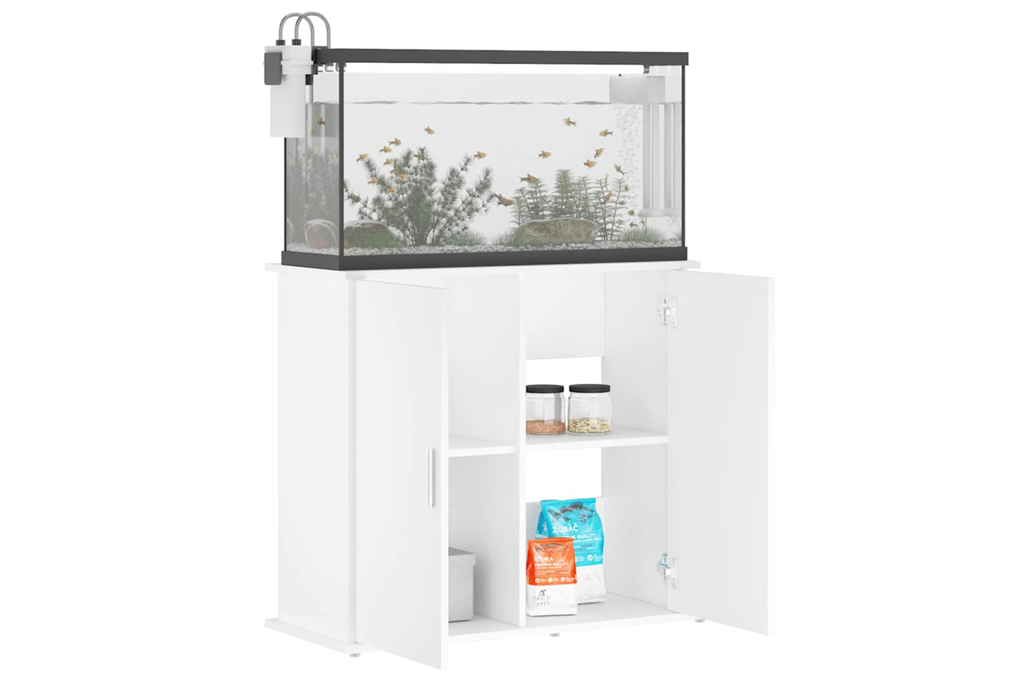 vidaXL 833623 Aquarium Stand White 81x36x73cm Engineered Wood-2