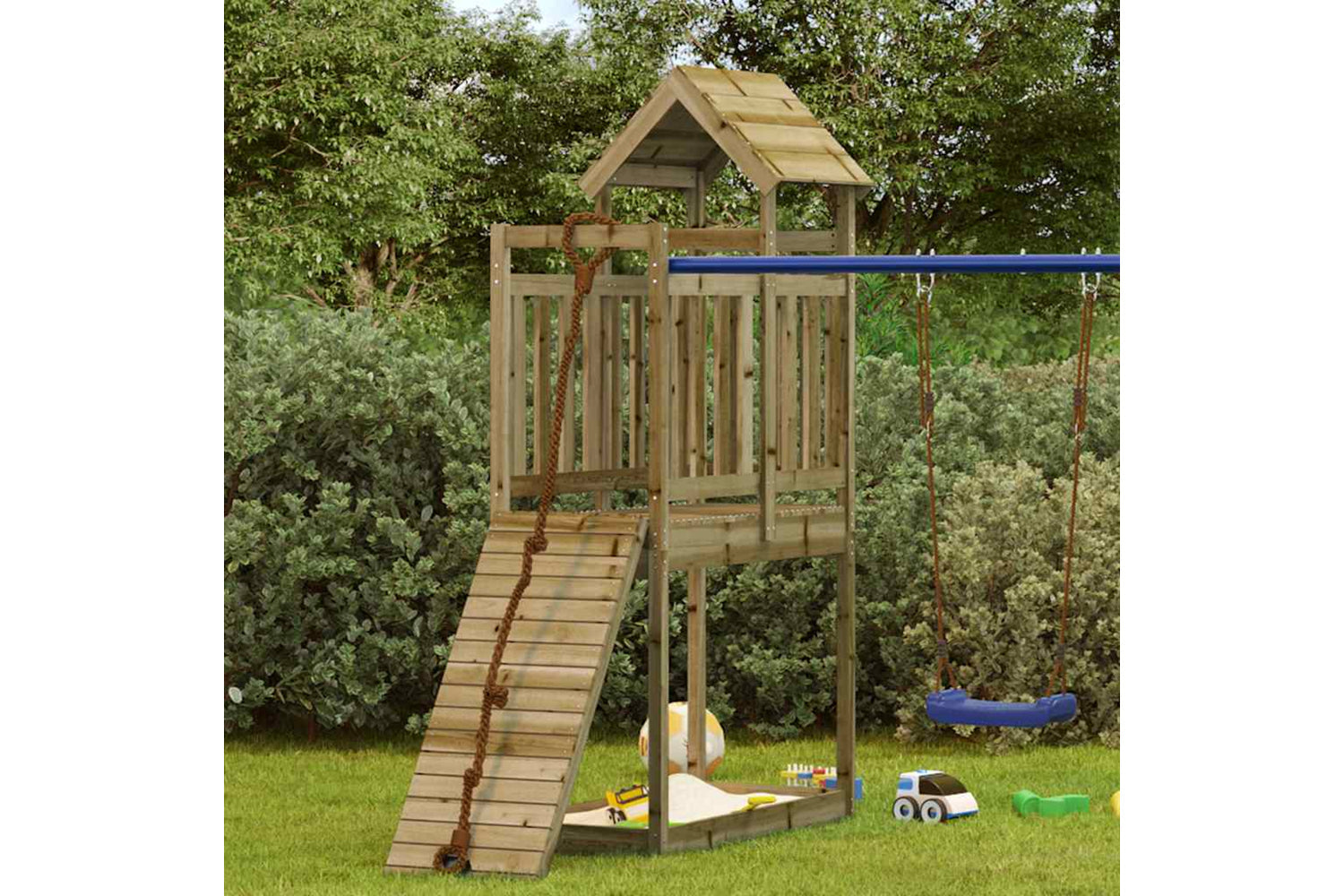 Vidaxl Play Tower 52.5x110.5x214 Cm Impregnated Wood Pine-2