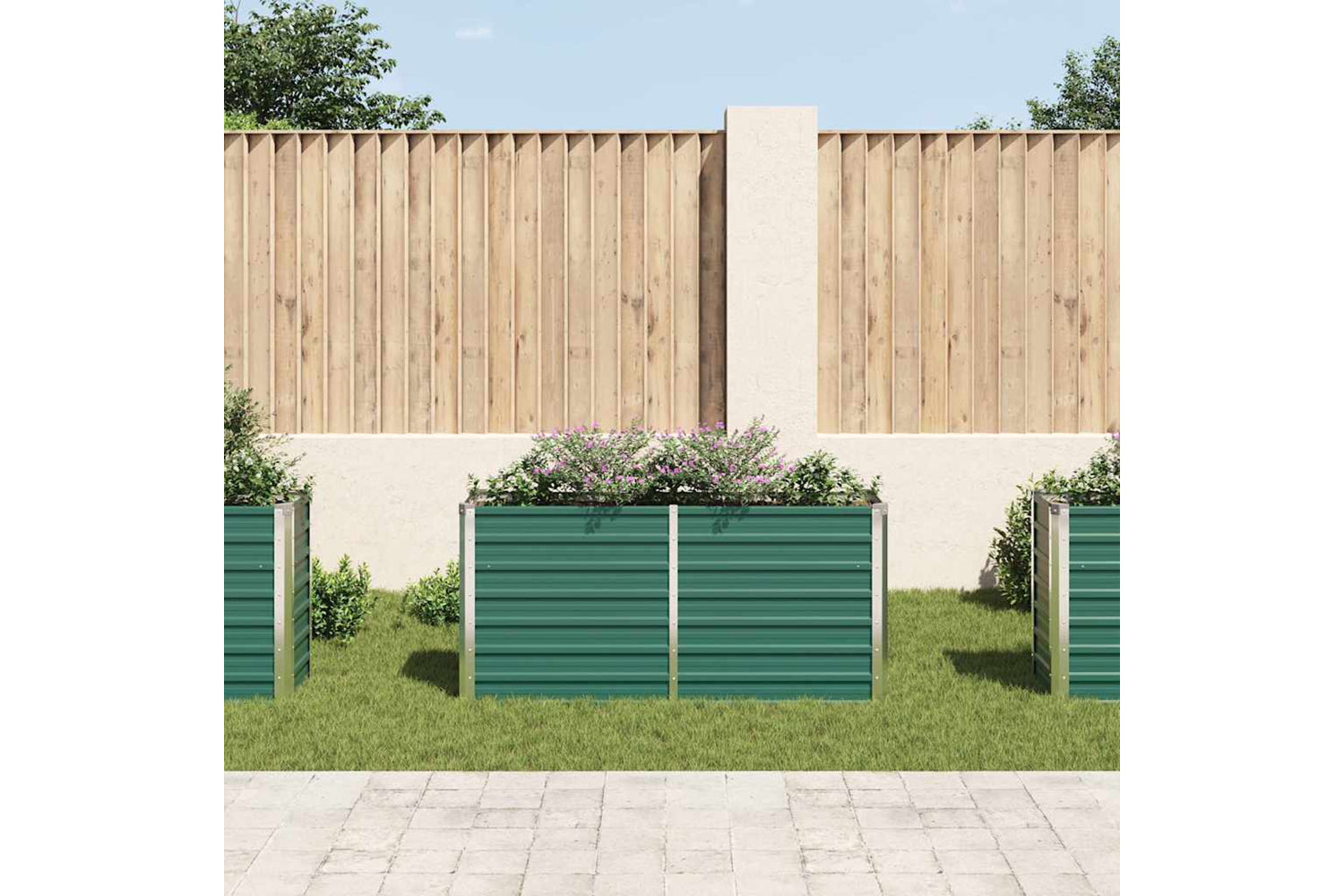 vidaXL 44849 Garden Raised Bed Galvanised Steel 160x40x77cm Green-2
