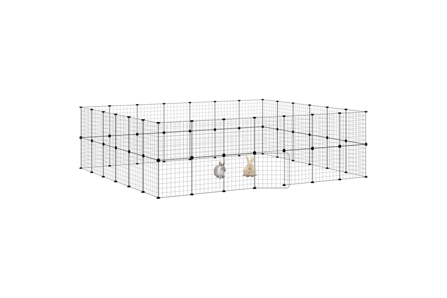 vidaXL 3114041 52-panel Pet Cage With Door Black 35x35cm Steel-2