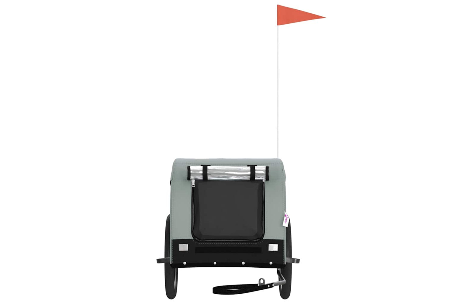 Vidaxl 94007 Pet Bike Trailer Grey And Black Oxford Fabric And Iron-2