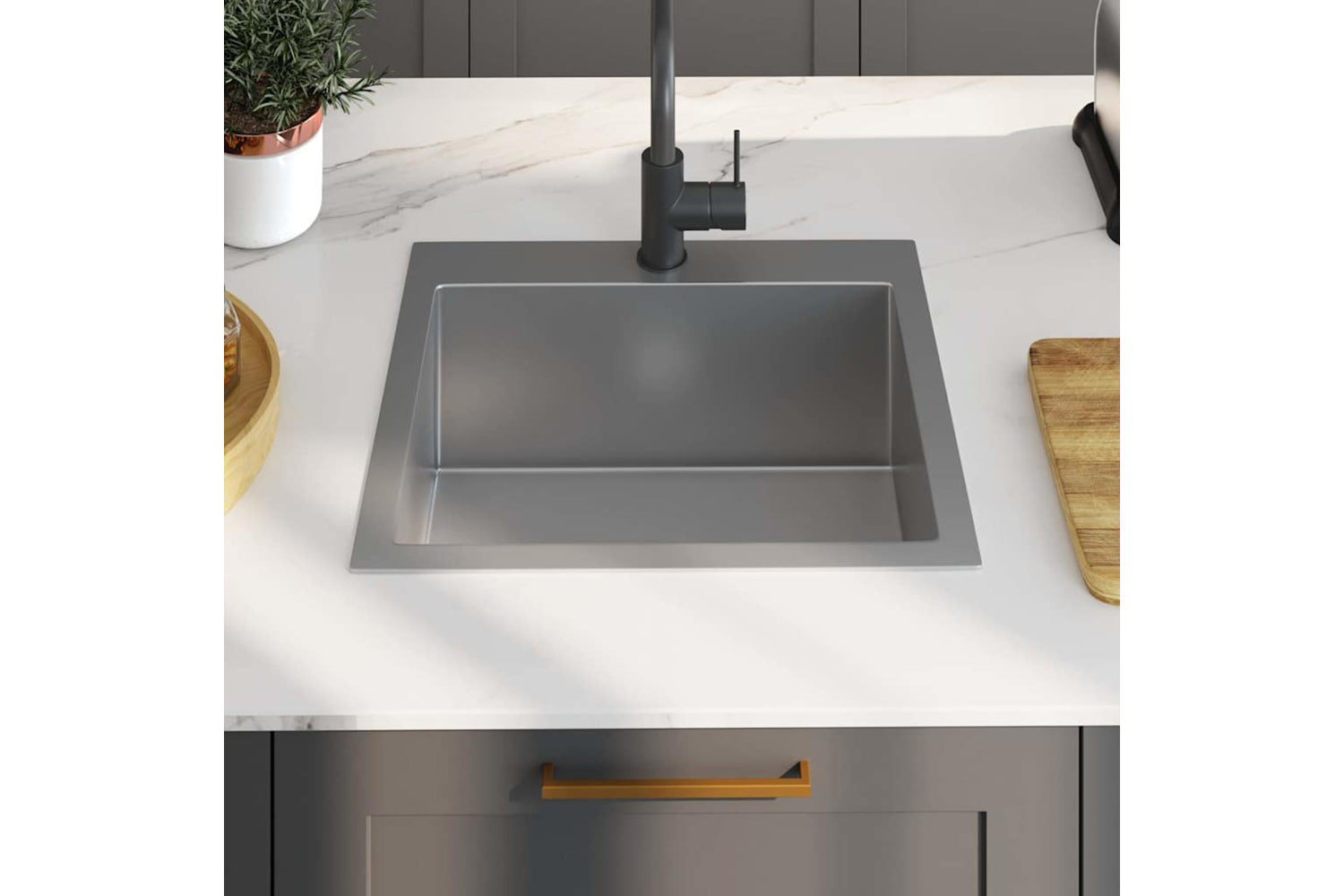 Vidaxl 51508 Handmade Kitchen Sink Stainless Steel-2