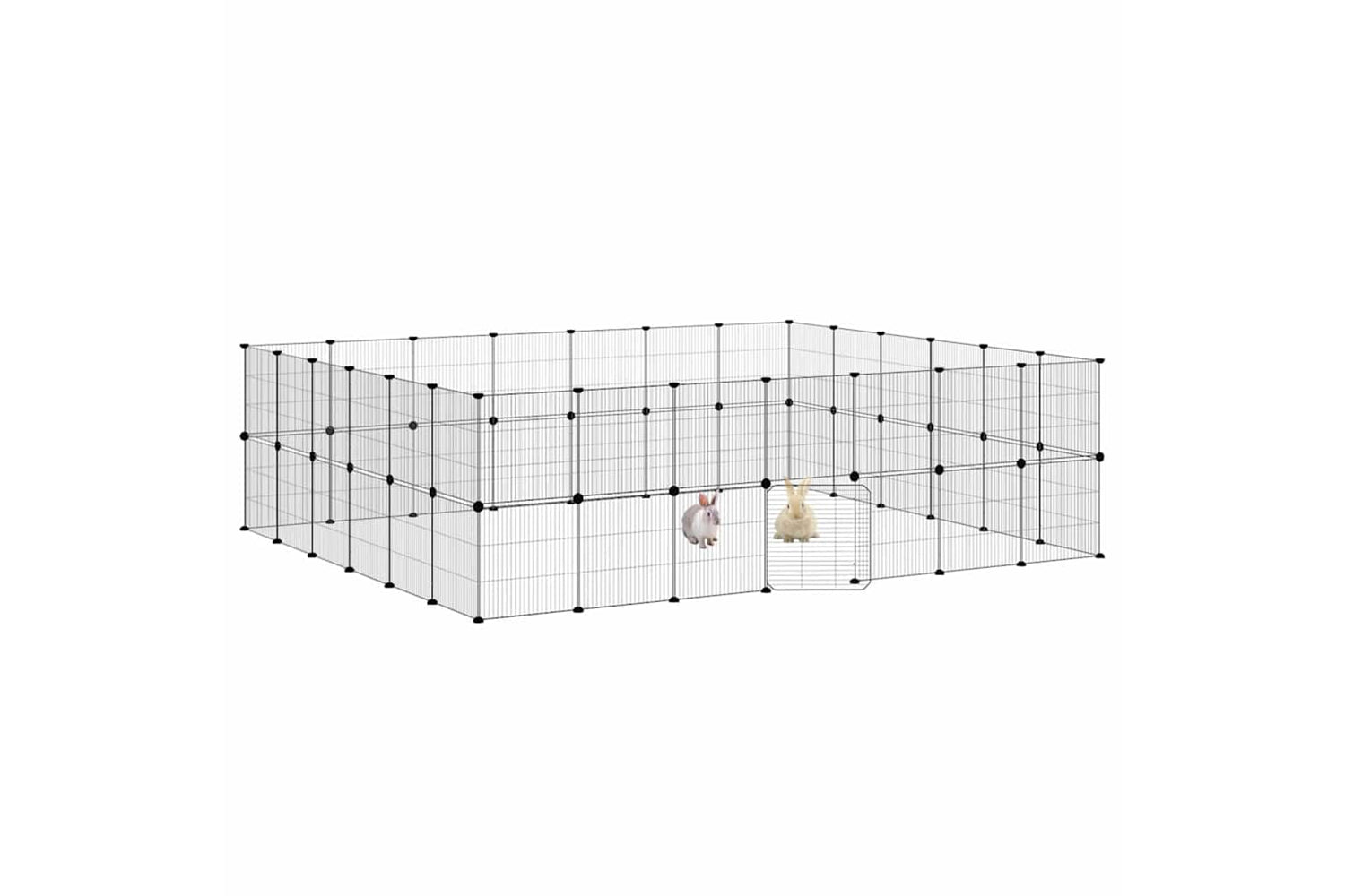 vidaXL 3114047 52-panel Pet Cage With Door Black 35x35cm Steel-2