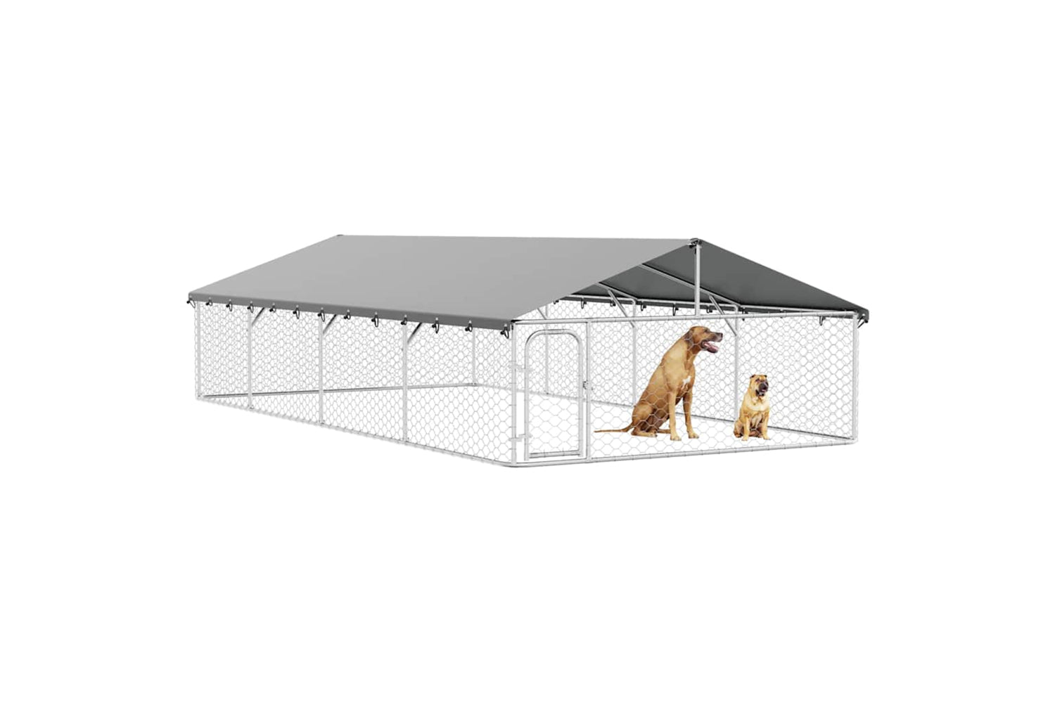 Vidaxl Outdoor Dog Kennel With Roof 600x300x150 Cm-4