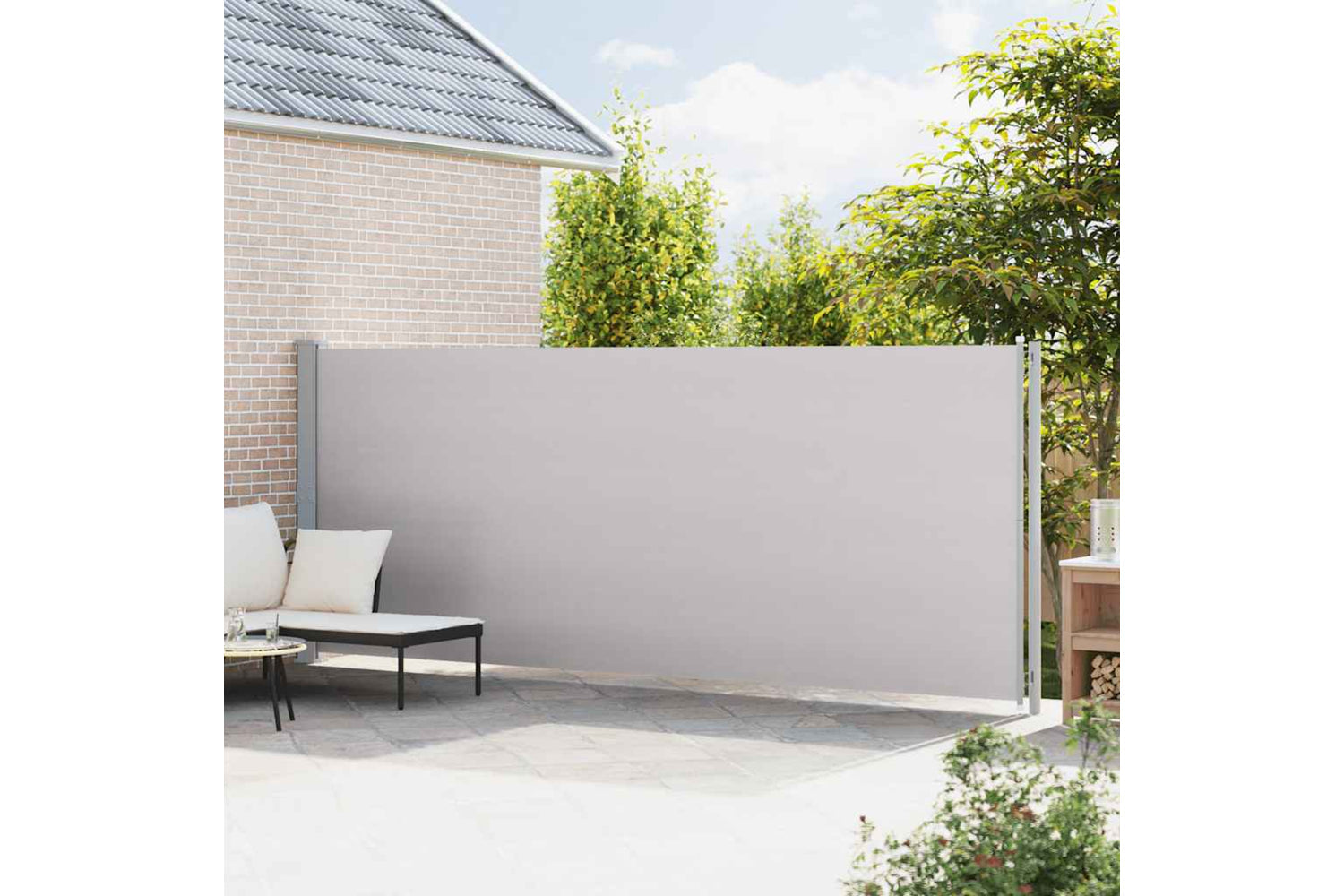 vidaXL 317968 Patio Retractable Side Awning 180x600cm Grey-2
