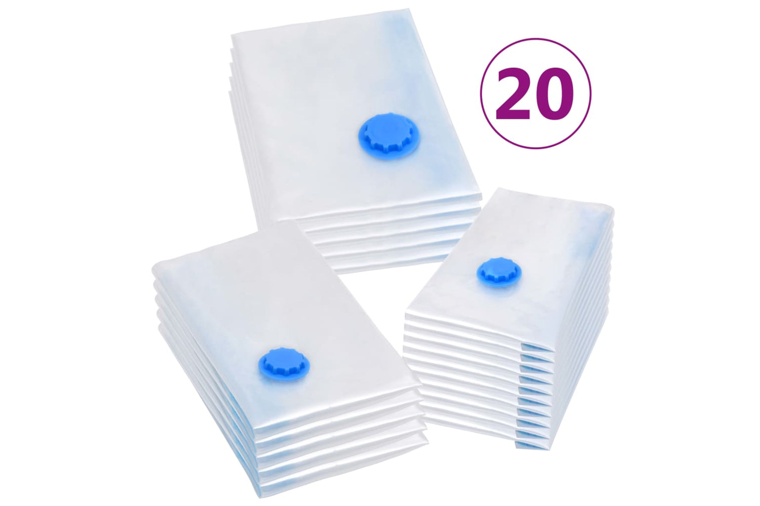 Vidaxl 51327 Vacuum Travel Storage Bags Clothing Bags 3 Sizes 20 Pcs-2