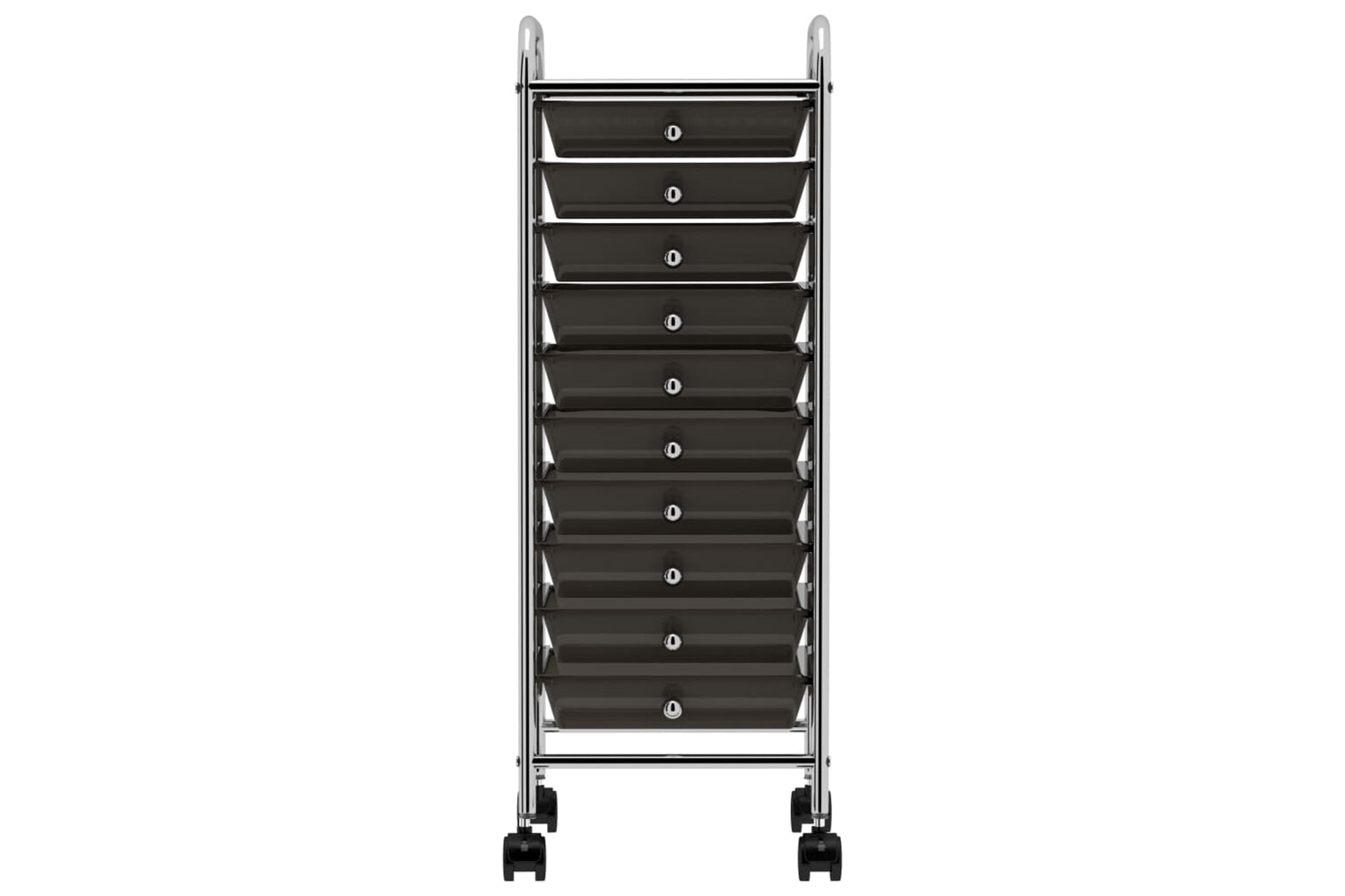 Vidaxl 320402 10-drawer Mobile Storage Trolley Black Plastic-2