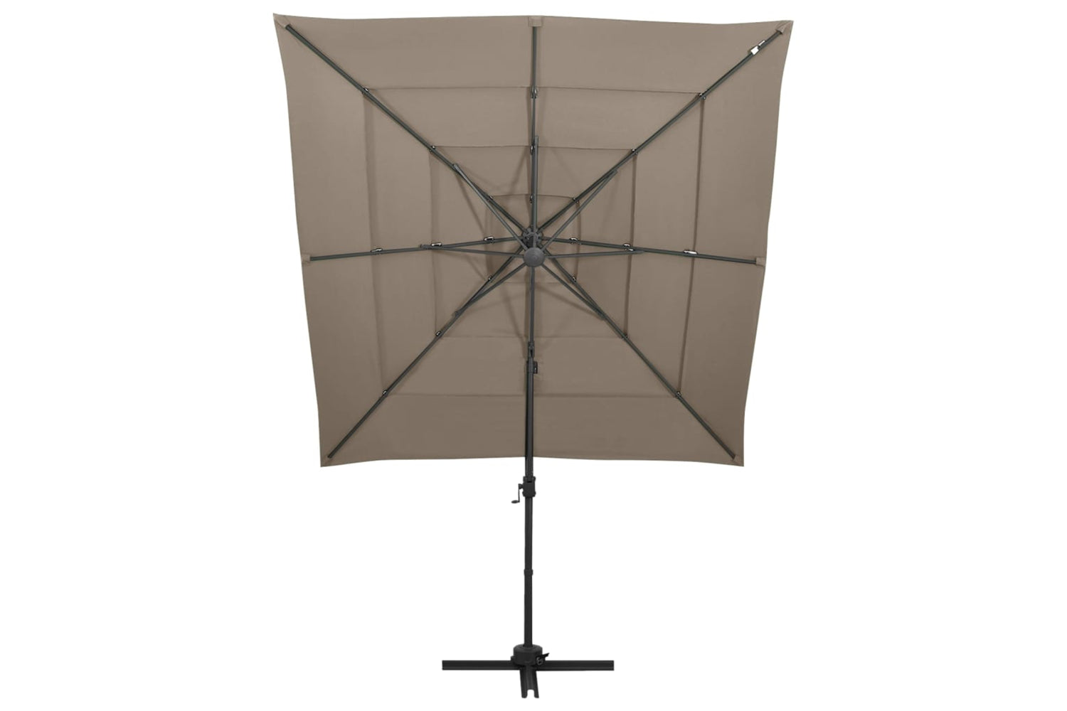 vidaXL 313823 4-tier Parasol With Aluminium Pole Taupe 250x250cm-2