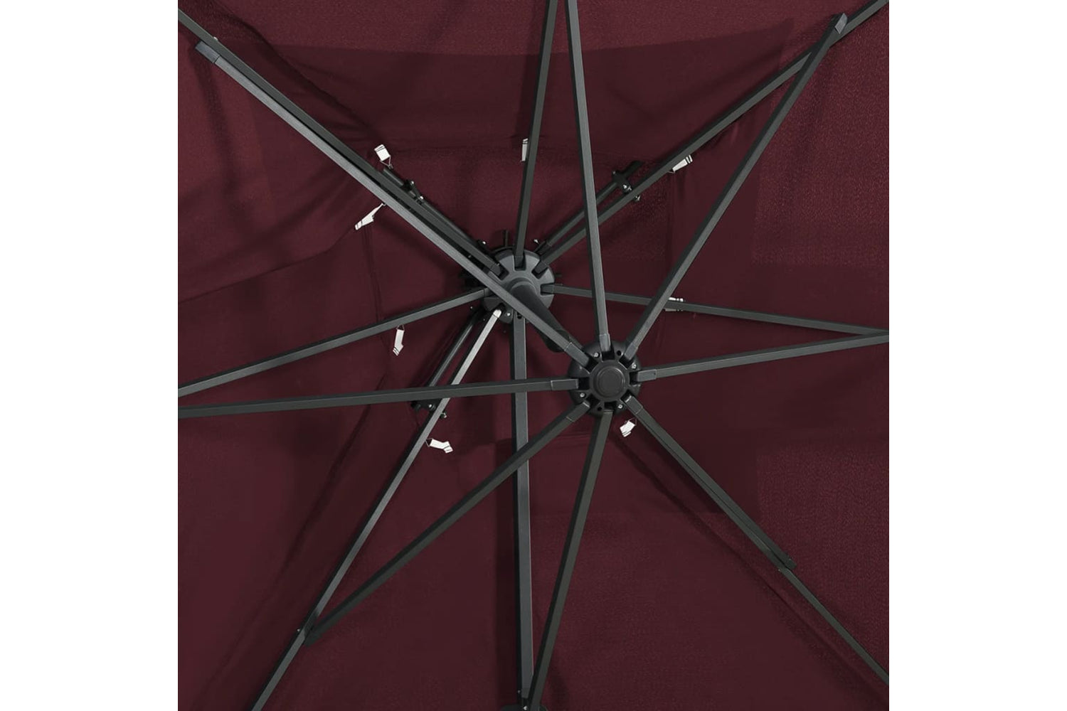 vidaXL 312366 Cantilever Umbrella With Double Top Bordeaux Red 250x250cm-6