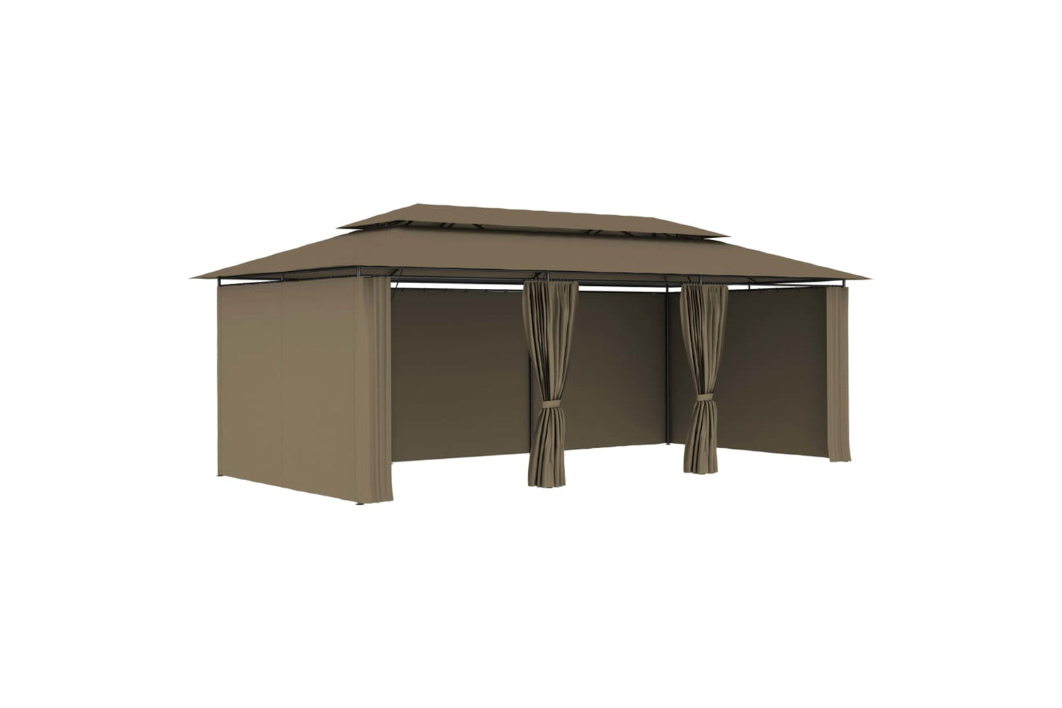 vidaXL 312247 Gazebo With Curtains 600x298x270cm Taupe 180 G/mÂ²-2
