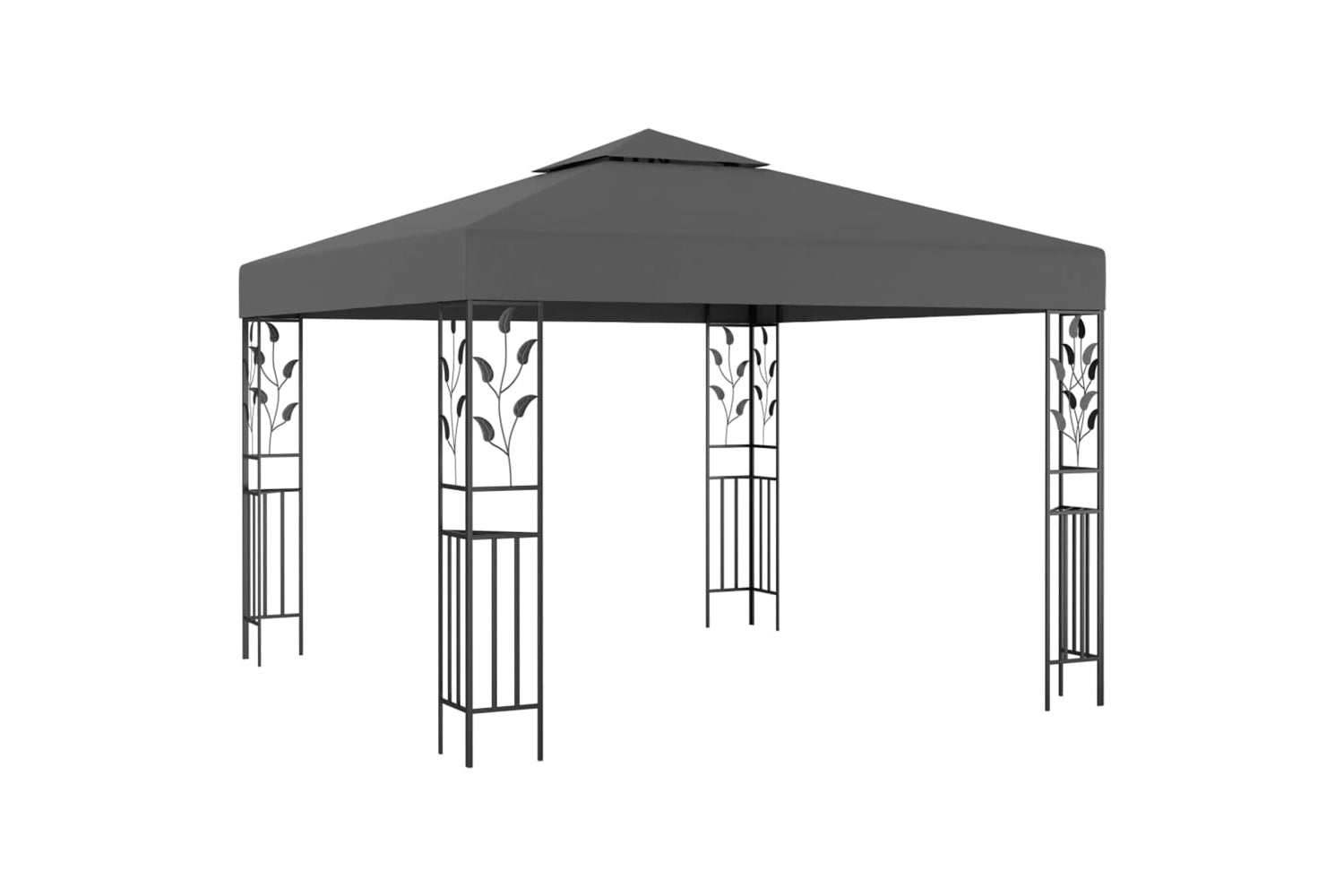 Vidaxl 3070296 Gazebo With Led String Lights 3x3 M Anthracite-2