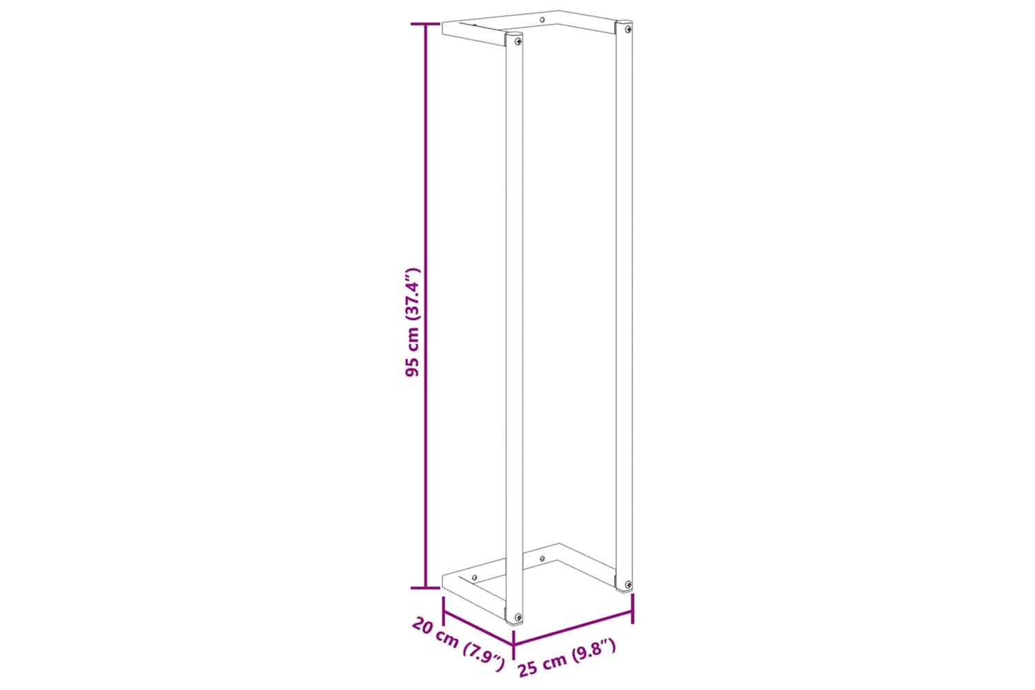 vidaXL 336117 Towel Rack White 25x20x95cm Steel-7