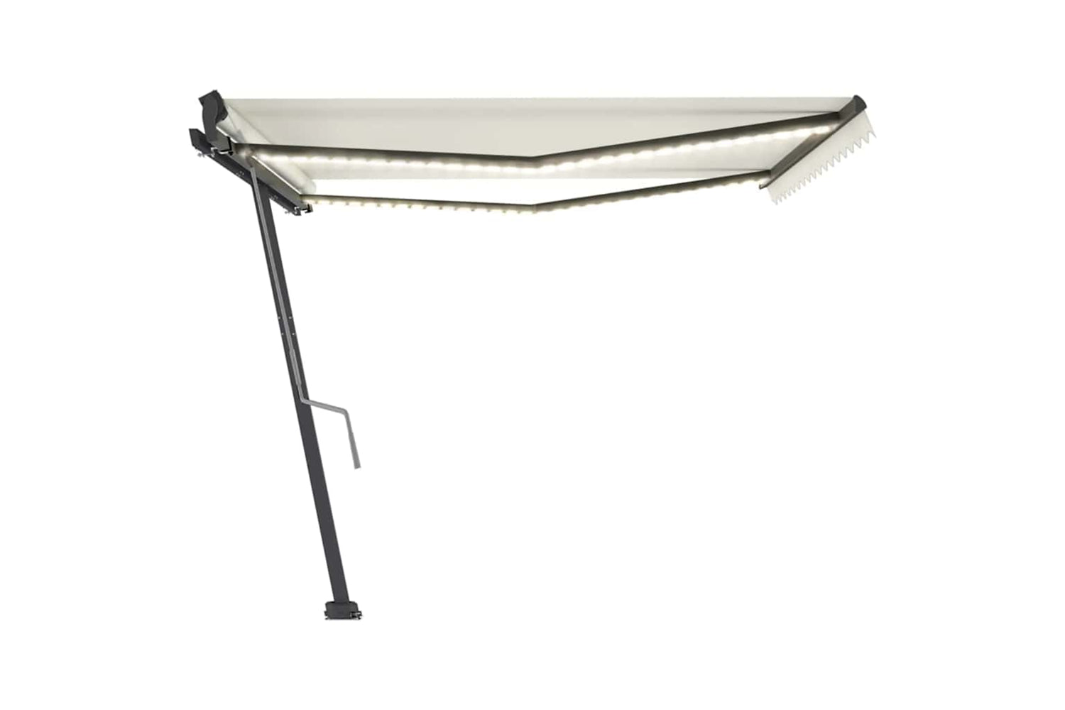 Vidaxl Manual Retractable Awning With Led 400x300 Cm Cream-2