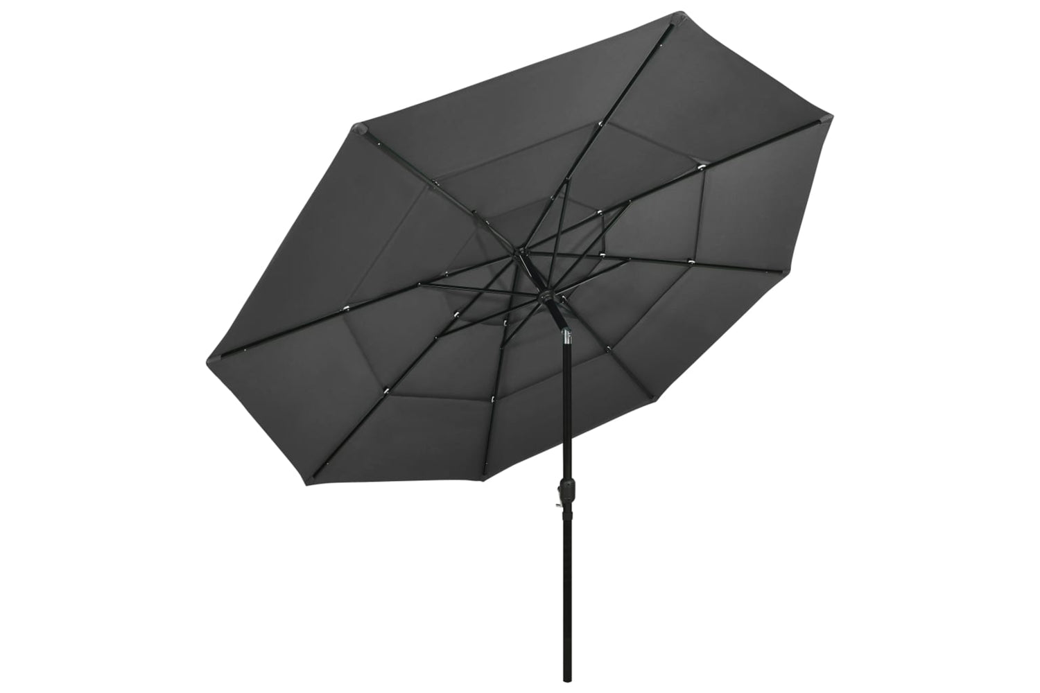 Vidaxl 313878 3-tier Parasol With Aluminium Pole Anthracite 3.5 M-2