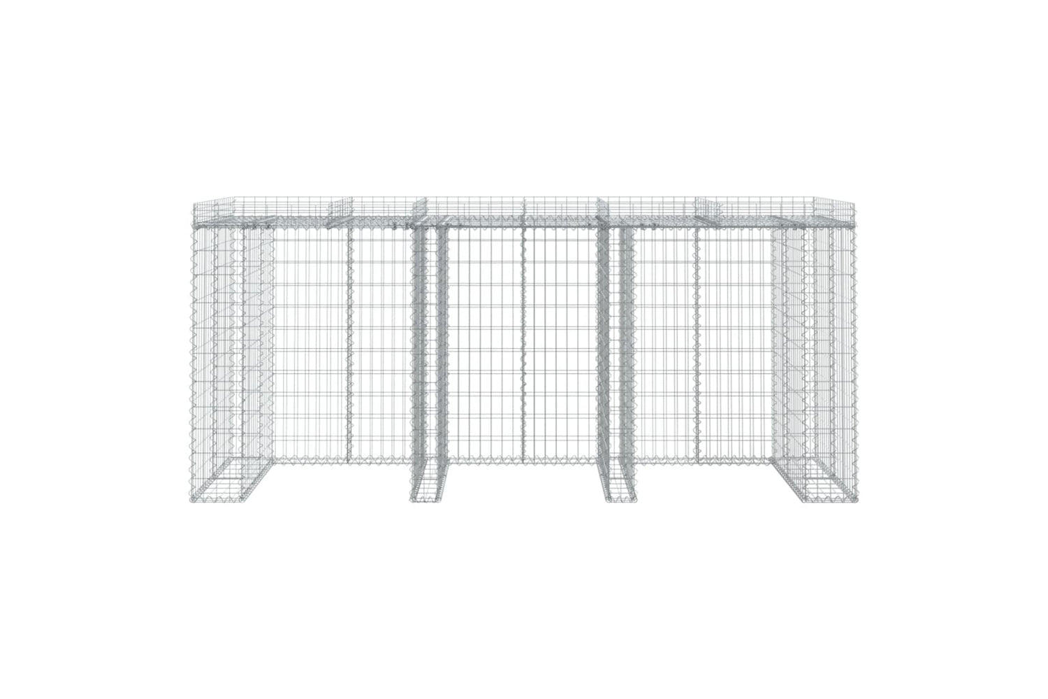 Vidaxl 151337 Gabion Wall For Garbage Bin 270x91x120 Cm Galvanised Iron-2