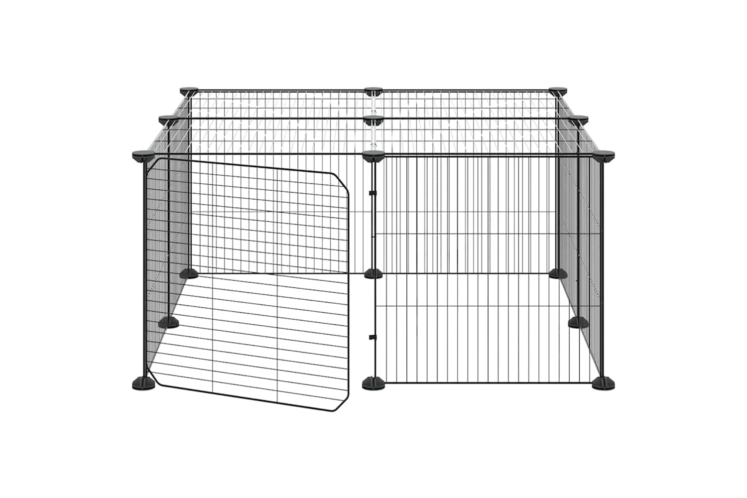 vidaXL 3114054 12-panel Pet Cage With Door Black 35x35cm Steel-3