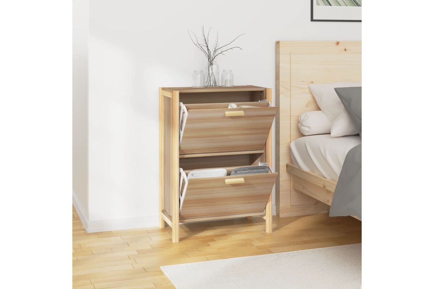 vidaXL 345686 Shoe Cabinet 57.5x33x80cm Engineered Wood-3
