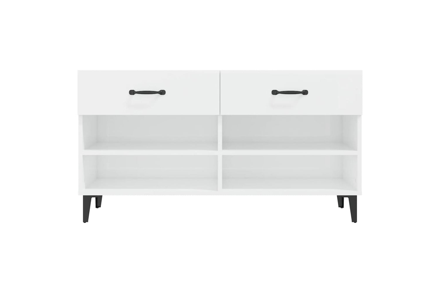 vidaXL 812831 Shoe Cabinet High Gloss White 102x35x55cm Engineered Wood-5