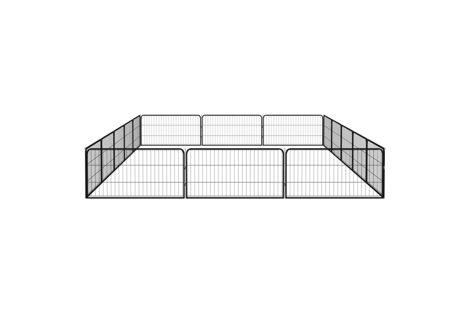 vidaXL 3115969 16-panel Dog Playpen Black 100x50cm Powder-coated Steel-4