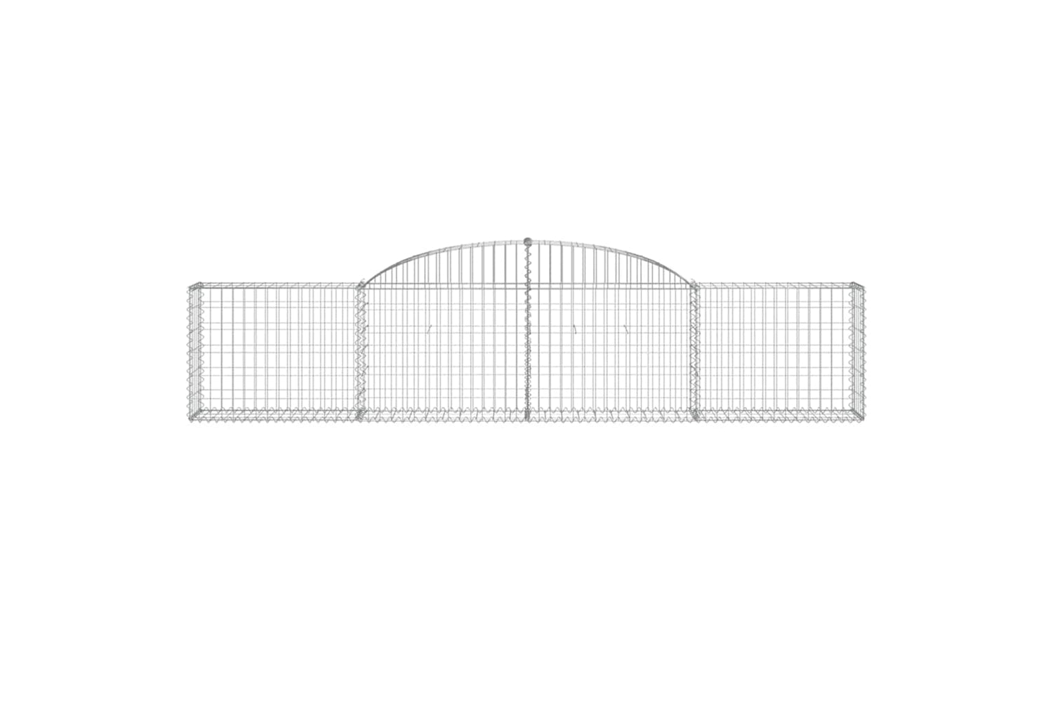 vidaXL 3146488 Arched Gabion Baskets 5 Pcs 300x30x60/80cm Galvanised Iron-3