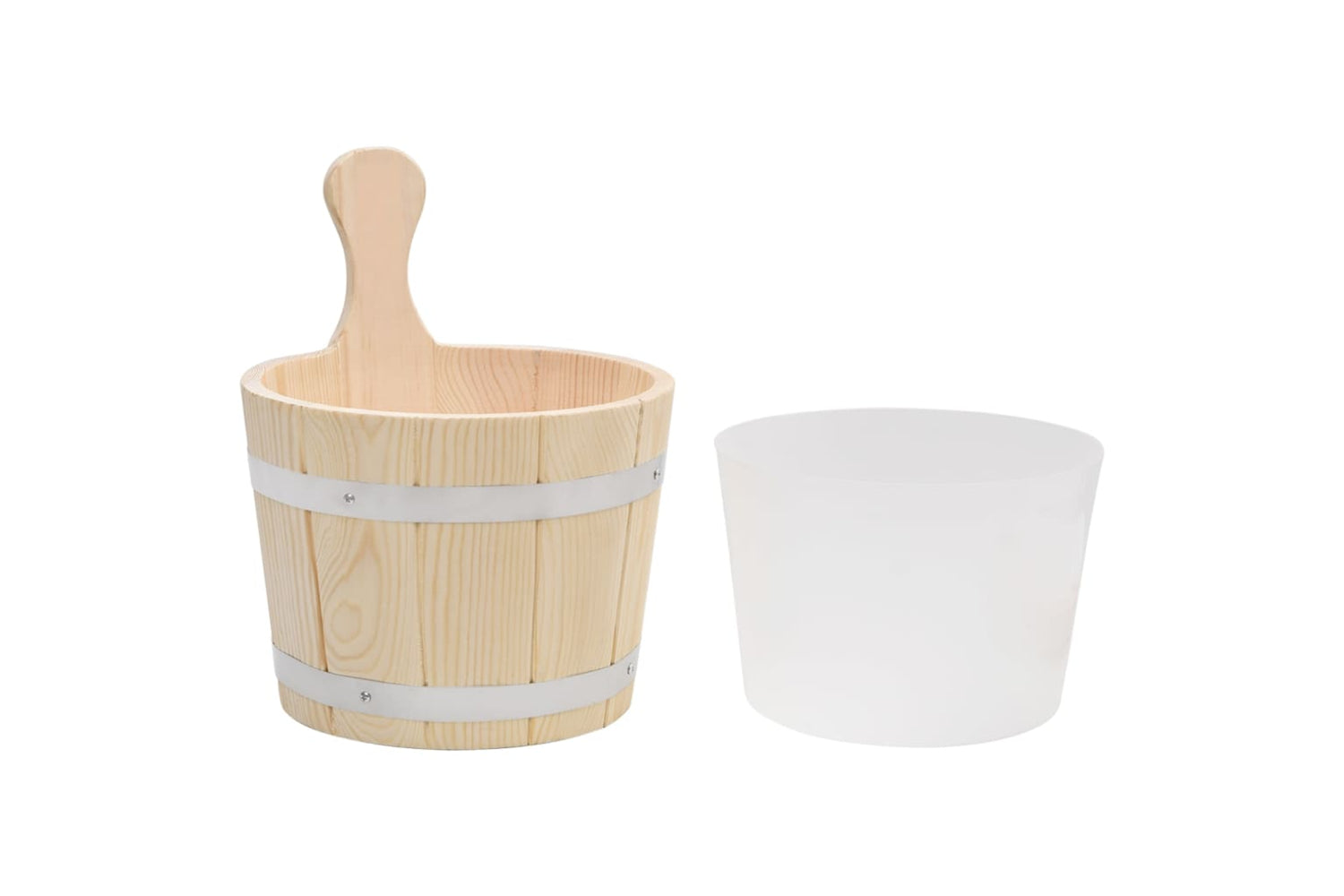 Vidaxl 51692 Sauna Bucket And Ladle Set Solid Wood Pine-5