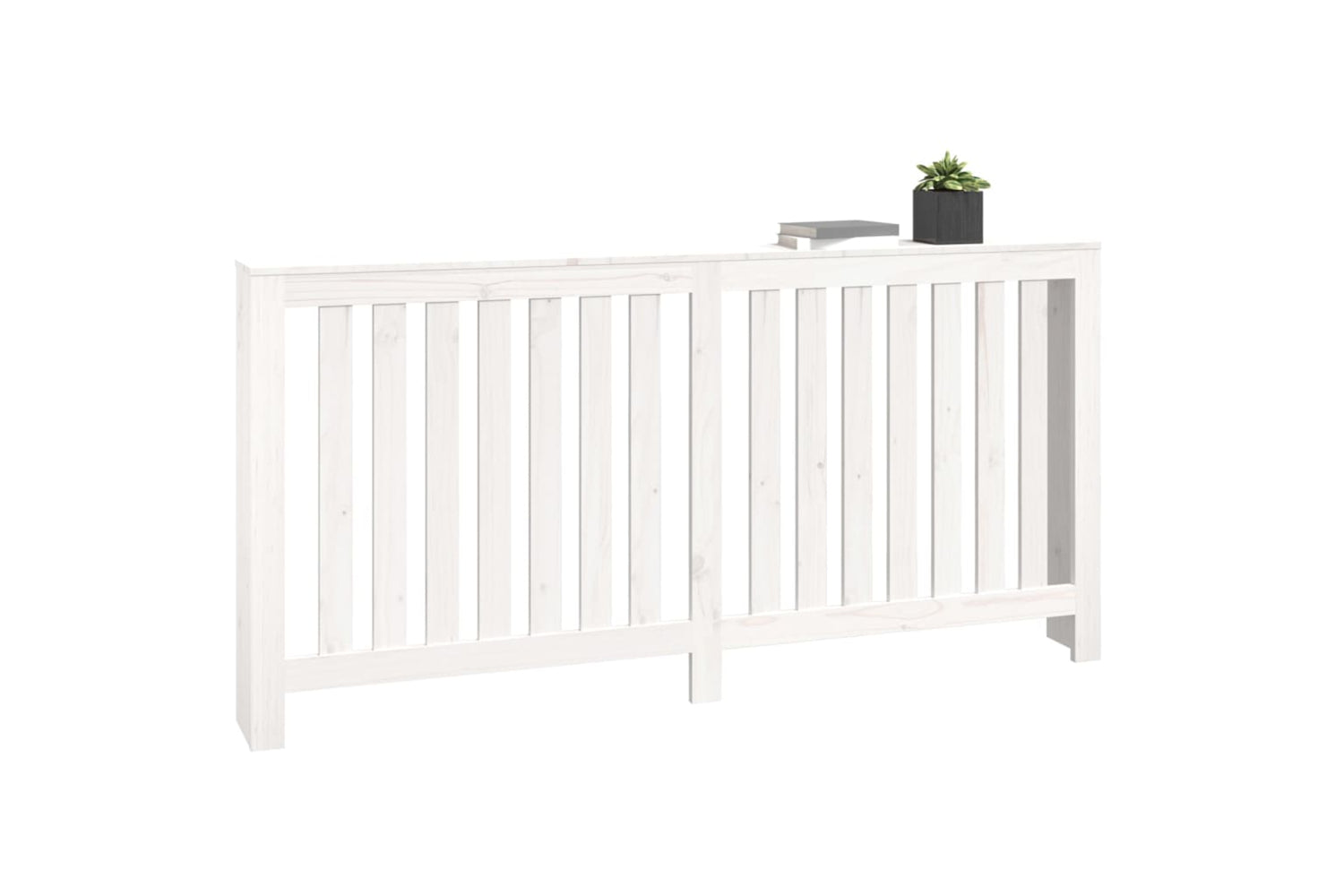 vidaXL 822582 Radiator Cover White 169x19x84cm Solid Wood Pine-3