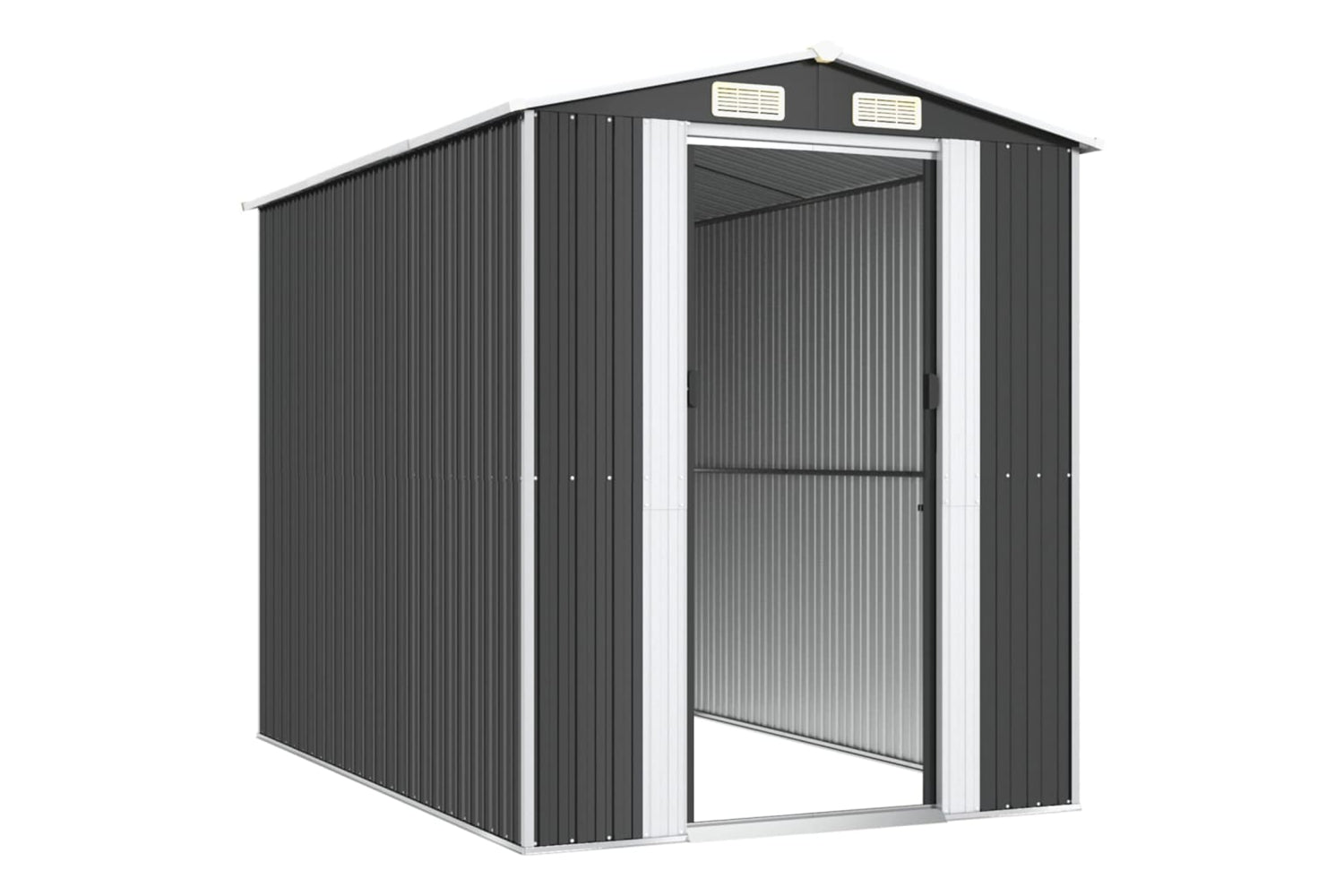 vidaXL 3147450 Garden Shed Anthracite 192x274x223cm Galvanised Steel-3