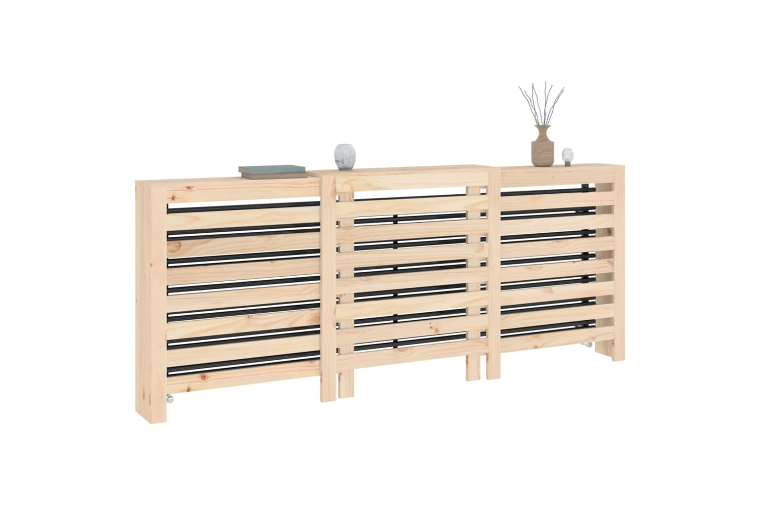 vidaXL 822611 Radiator Cover 210x21x85cm Solid Wood Pine-3