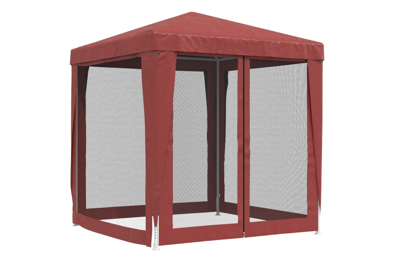 Vidaxl 319220 Party Tent With 4 Mesh Sidewalls Red 2x2 M Hdpe-4