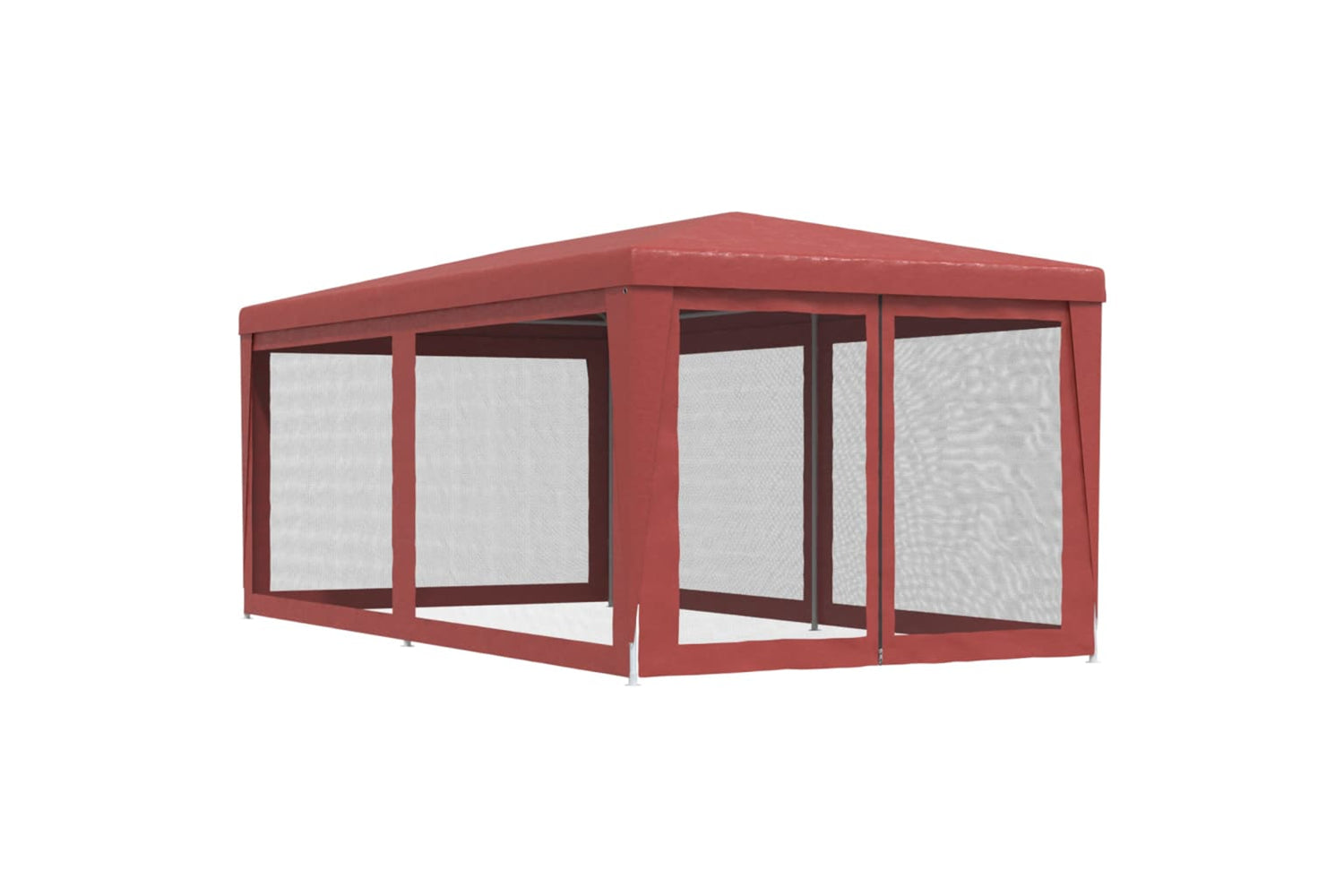 Vidaxl 319240 Party Tent With 6 Mesh Sidewalls Red 3x6 M Hdpe-4