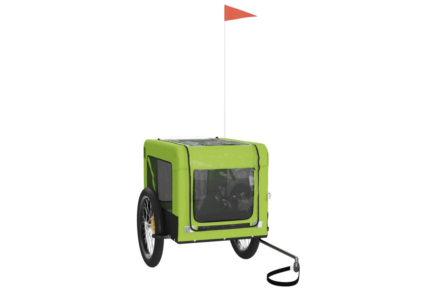 Vidaxl 93927 Pet Bike Trailer Green And Black Oxford Fabric And Iron-3