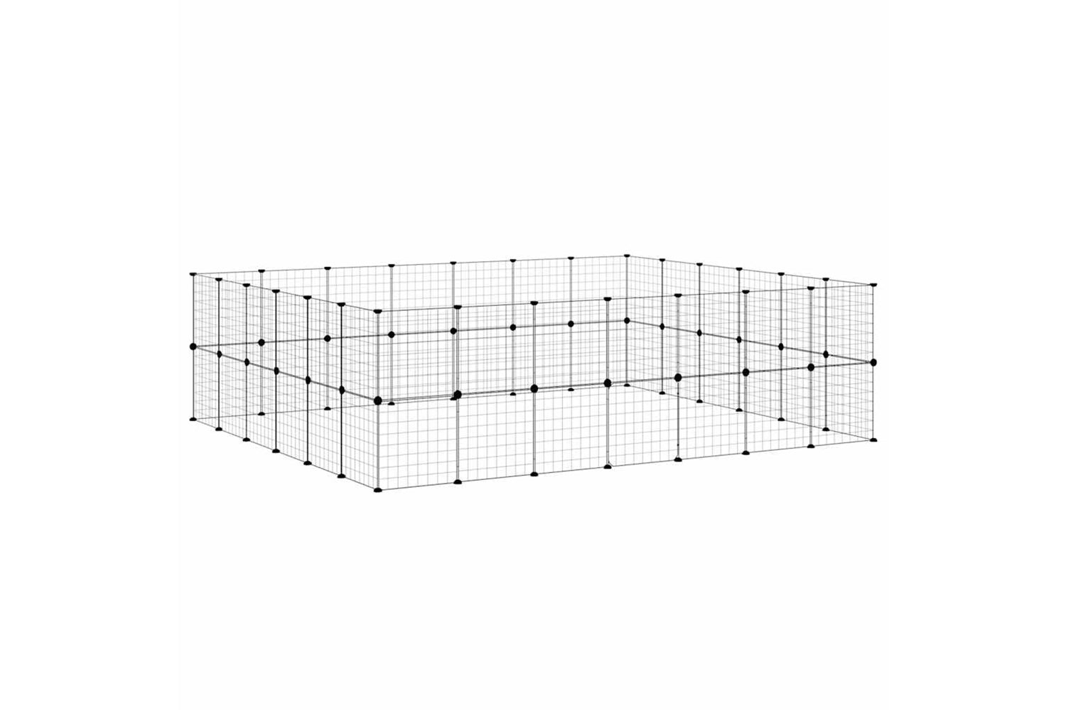 vidaXL 3114041 52-panel Pet Cage With Door Black 35x35cm Steel-3