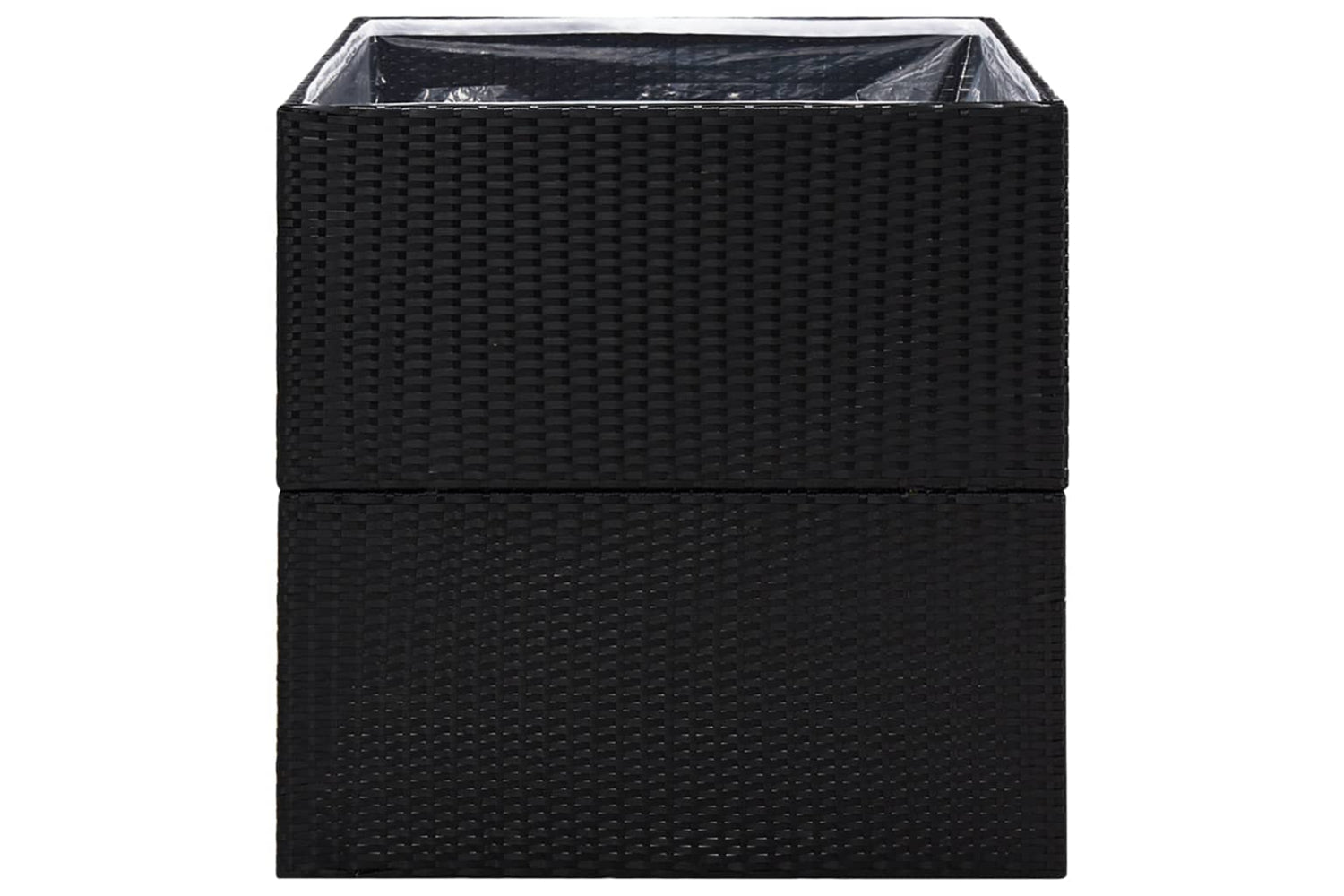 vidaXL 319173 Garden Planter Black 80x80x80cm Poly Rattan-3