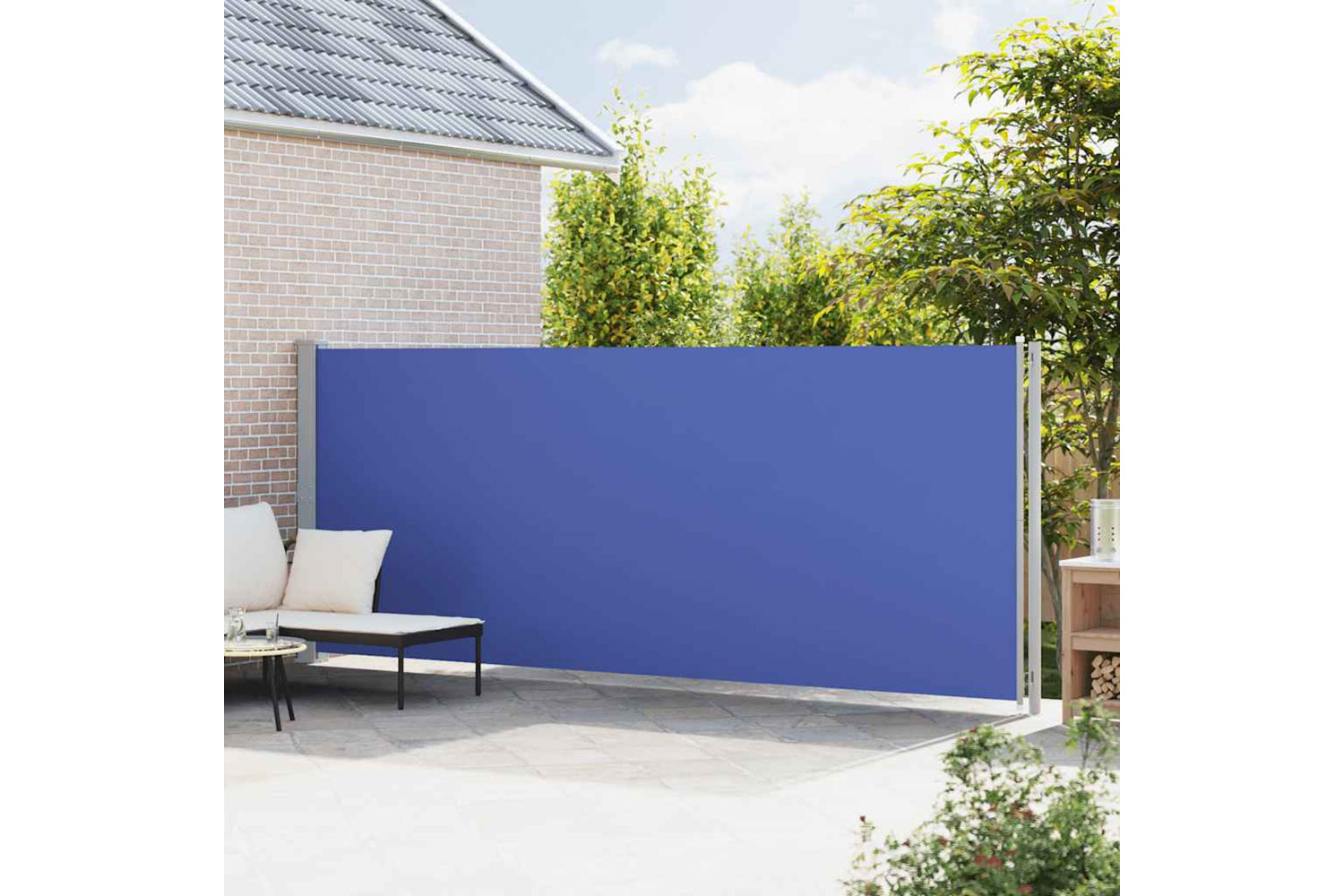 vidaXL 317966 Patio Retractable Side Awning 180x600cm Blue-2