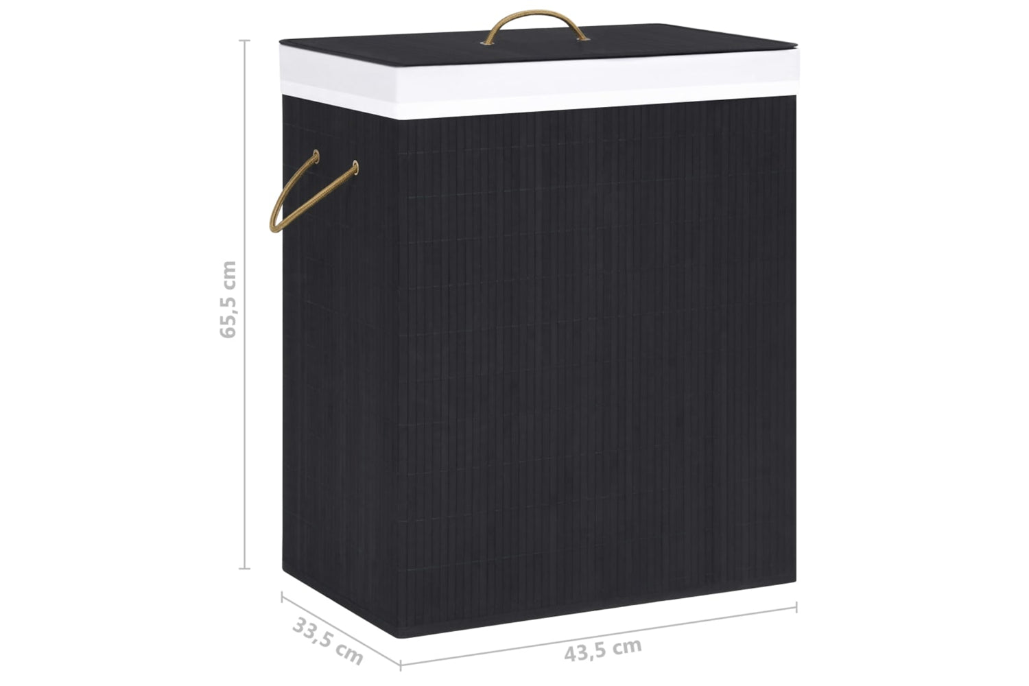 Vidaxl 320758 Bamboo Laundry Basket Black 83 L-9