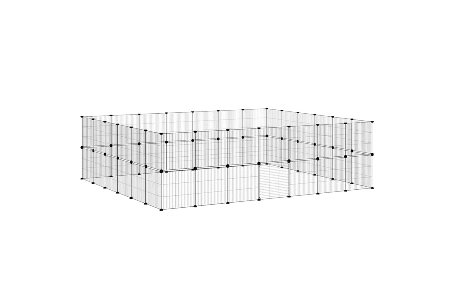 vidaXL 3114047 52-panel Pet Cage With Door Black 35x35cm Steel-3